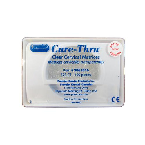 Premier Dental 9061016 Cure-Thru Matrix Clear Cervical Matrices 723CT 150/Bx Premier Dental 9061016 Cure-Thru Matrix Clear Cervical Matrices 723CT 150/Bx
